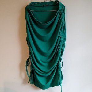 Eloquii Kelly Green Ruched Side Slits Long Skirt Size 14